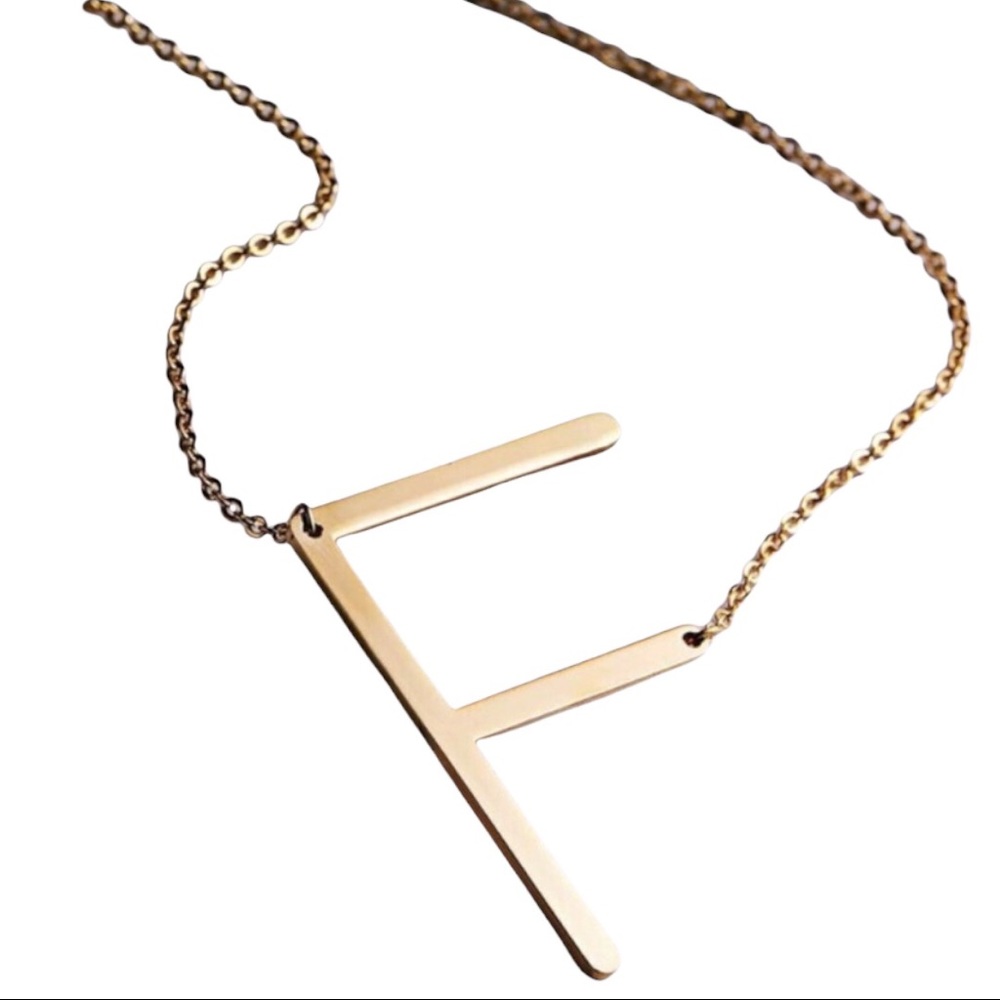 Brass ‘F’ Initial Necklace